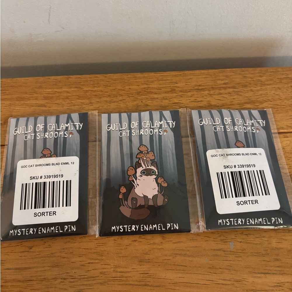 Guild of Calamity Cat Shrooms Enamel Mystery Pin Set of 3 NIP